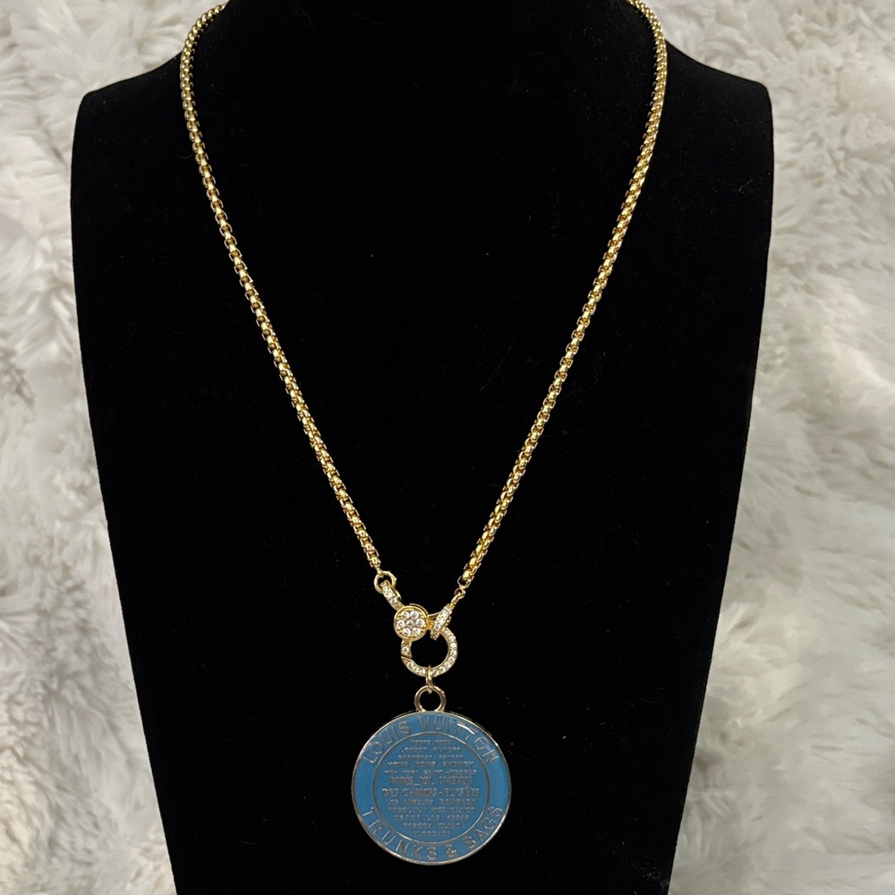 Louis Vuitton Blue Trunks & Bags Medallion with unbranded chain